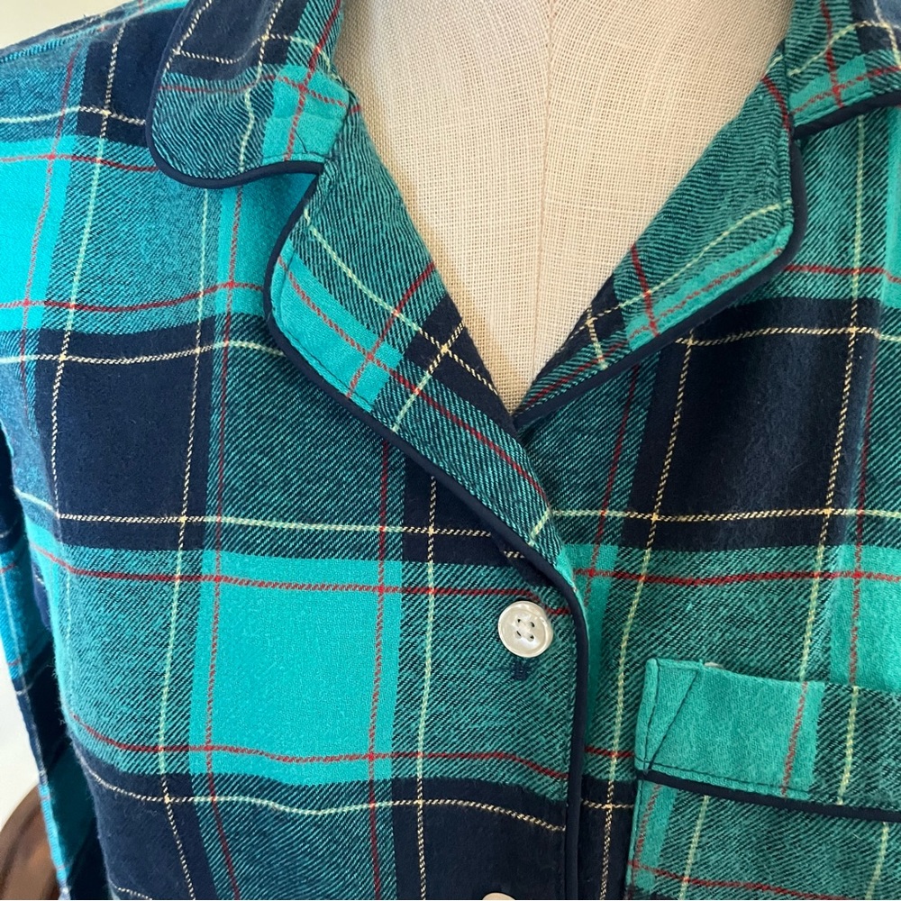 SALE! Lands’ End Women's Plaid Flannel PJ Top, Small